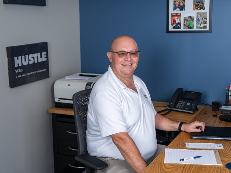 A furnished private office at WorkBase