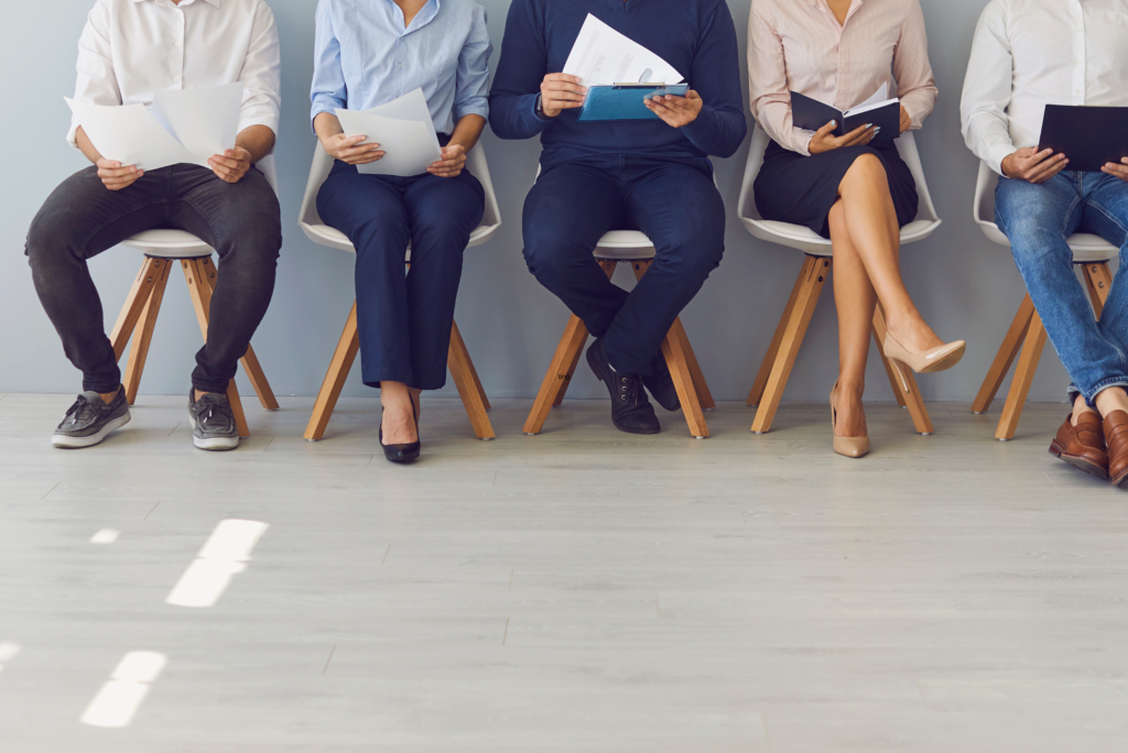 Job candidates waiting to be interviewed