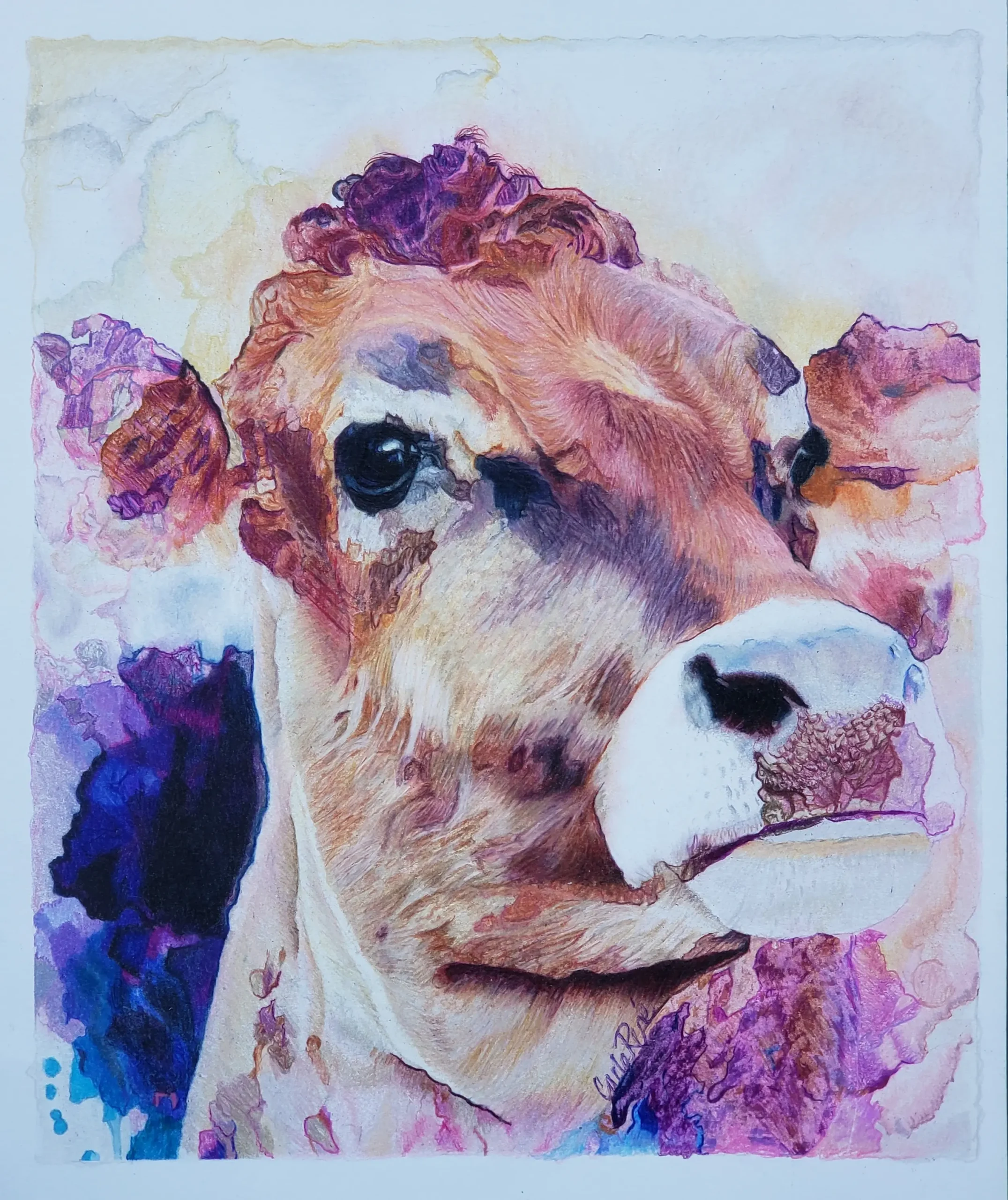Painting of a cow by GlitterCat Studios