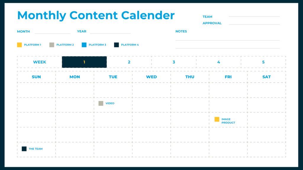 Monthly Content Calendar for Social Media Strategy