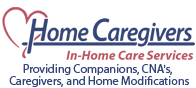 Logo featuring a red abstract shape on the left and blue text on the right.